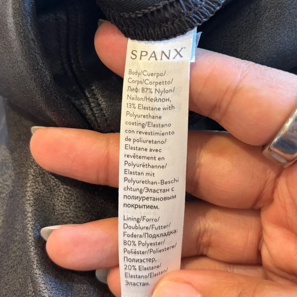 SPANX Faux Leather Black Leggings - Picture 6 of 6